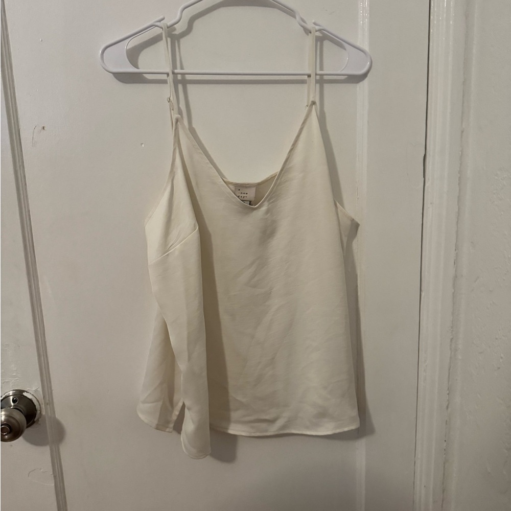 Elegant Cream Spaghetti Strap Top